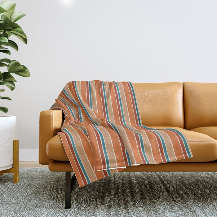 Blue and rust throw blanket on sale