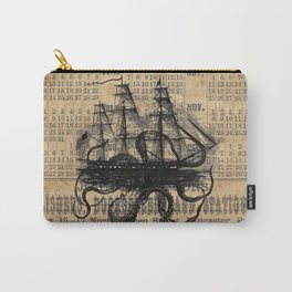 Octopus Kraken attacking Ship Antique Almanac Paper Carry-All Pouch