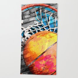 Basketball art swoosh vs 20 Beach Towel