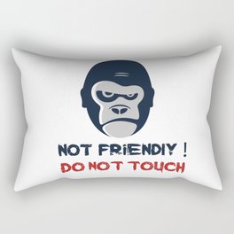 Not Friendly Do Not Touch! Grumpy Gorilla Face Drawing Rectangular Pillow