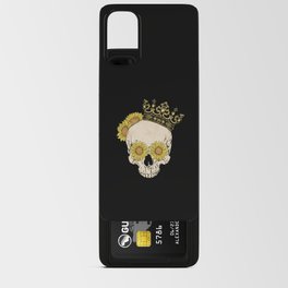 Skull with crown and sunflowers Android Card Case