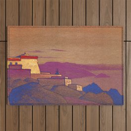 Tibet, Gelugpa Monastery, 1936 by Nicholas Roerich Outdoor Rug