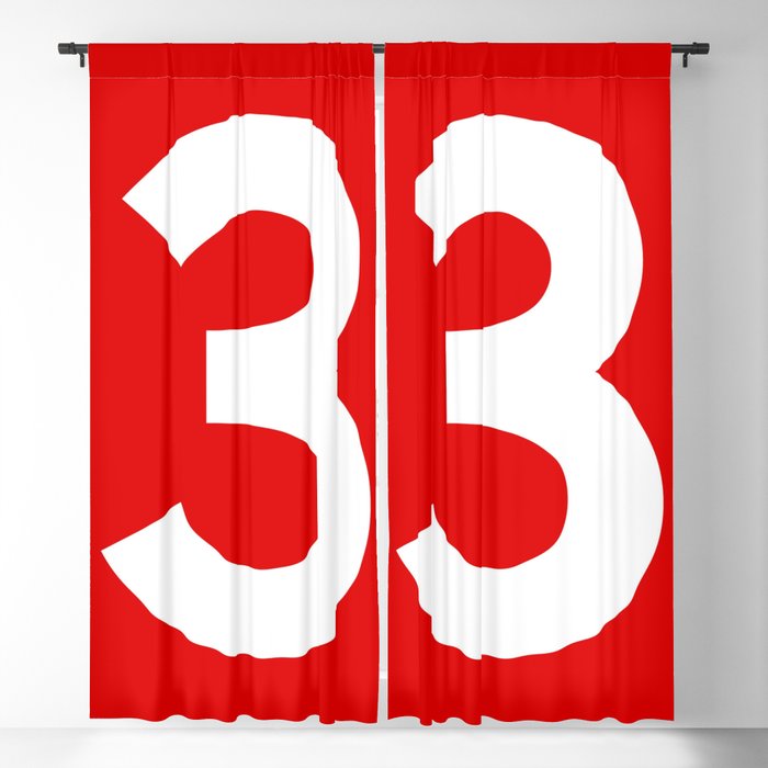 Number 3 (White & Red) Blackout Curtain