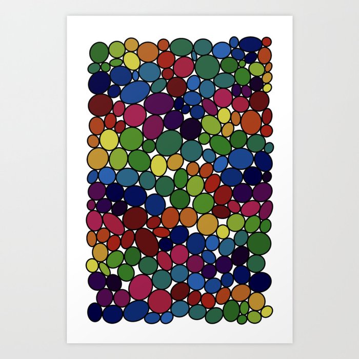 Pebbles Rainbow Art Print