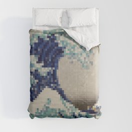 Katsushika Hokusai - The Great Wave off Kanagawa pixelated Comforter