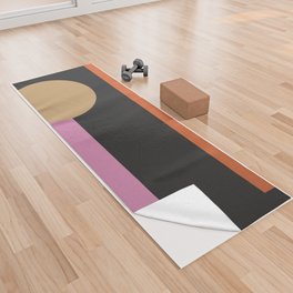Mod Geometric 6 in Pink and Orange Yoga Towel