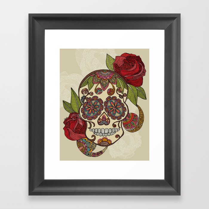 Sugar Skull Framed Art Print by Valentina Harper Society6