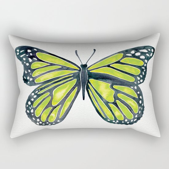Lime Butterfly Rectangular Pillow