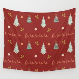 Subtle Red Christmas Wall Tapestry