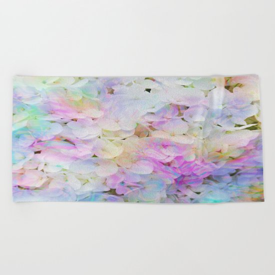 Marble Lights Hydrangea Beach Towel