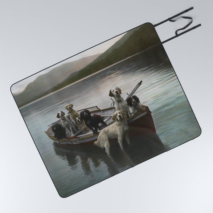 Dogs on a boat II color canine photograph portrait - photographs - photography Picnic Blanket