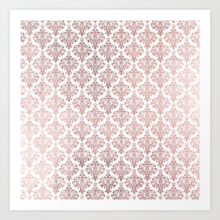 pic Rose Gold Damask Background elegant faux rose gold vintage floral damask art print by pink water