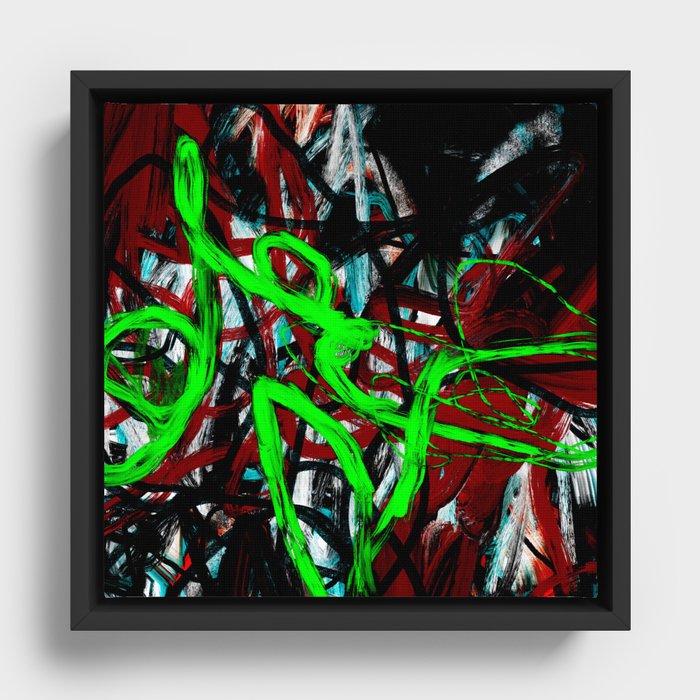 Abstract expressionist Art. Abstract Painting 100. Framed Canvas