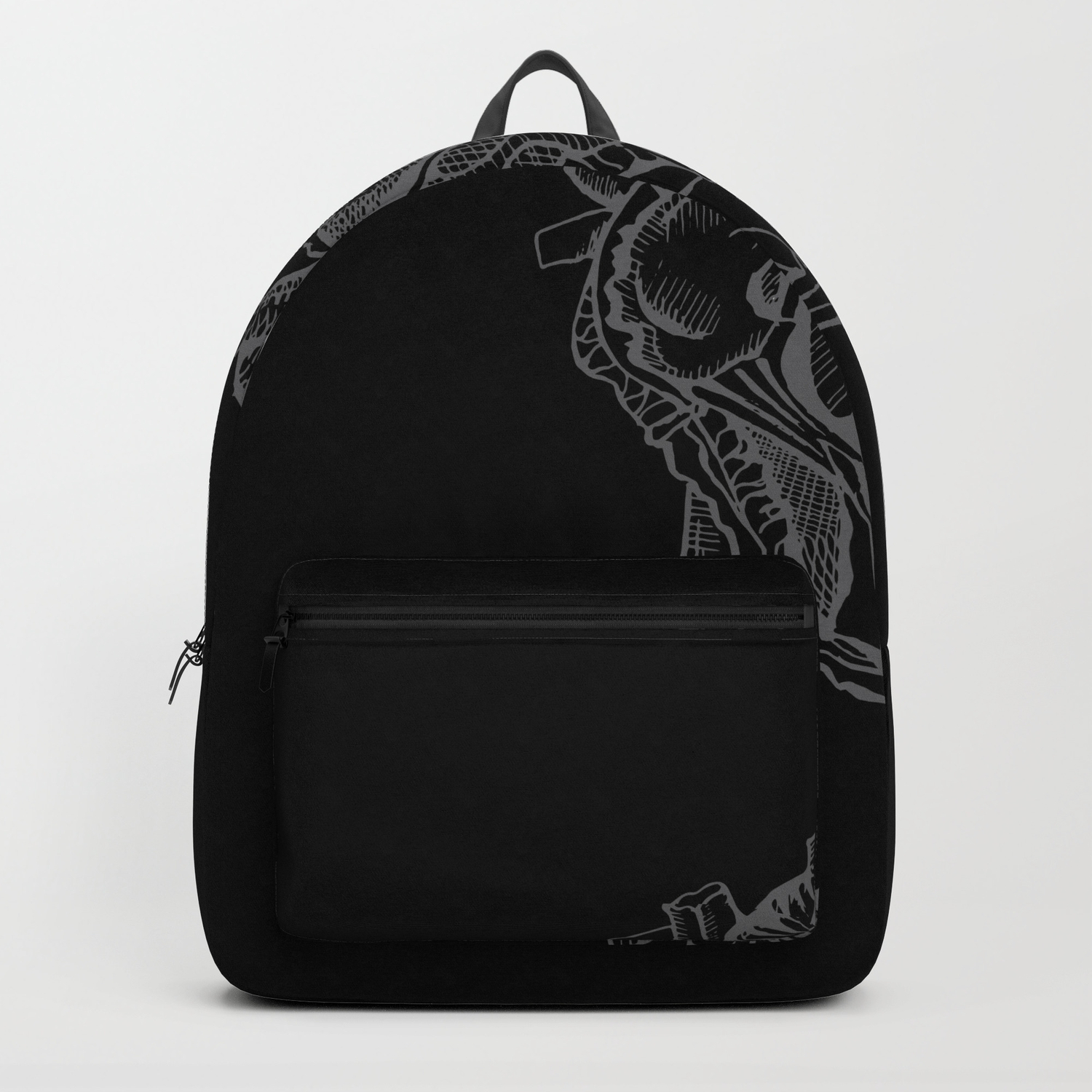 Black Chrome Heart Backpack