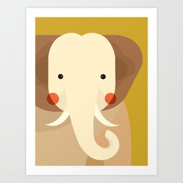 Elephant, Animal Portrait Art Print
