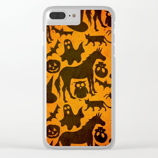 Halloween Spook Unicorn Clear iPhone Case