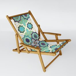 Marrakesh gold and blue geometry inspiration Sling Chair