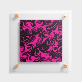 Spill - Magenta and Black Floating Acrylic Print