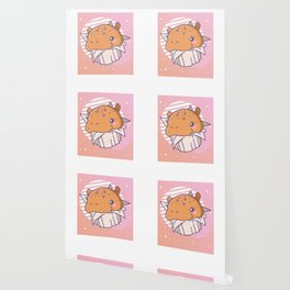 Funny Hippo Cupcake Cute Kawaii Aesthetic Wallpaper