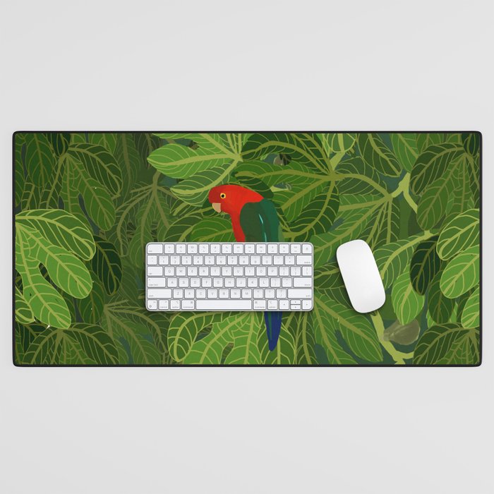 King Parrot in the Fig Tree Desk Mat