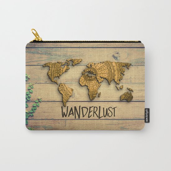 Wanderlust Vintage Map Carry-All Pouch
