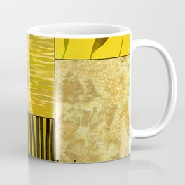 Golden Abstract Collage Art Coffee Mug