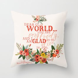Dear Old World Anne of Green Gables Throw Pillow | Greengablesquotes, Floral, Giftformom, Orangefloral, Lucymaudmontgomery, Graphicdesign, Typography, Giftforsister, Literaryquotes, Dearoldworld 