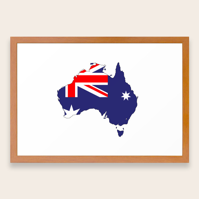 Australia Flag Map Framed Art Print By Homestead Society6