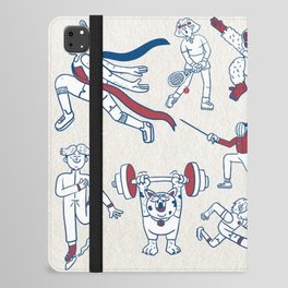 Athletes Doodle iPad Folio Case