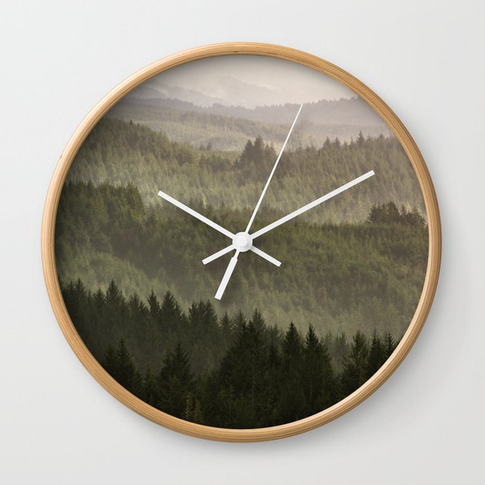Pacific Coast Mountain Forest - 124/365 Wall Clock