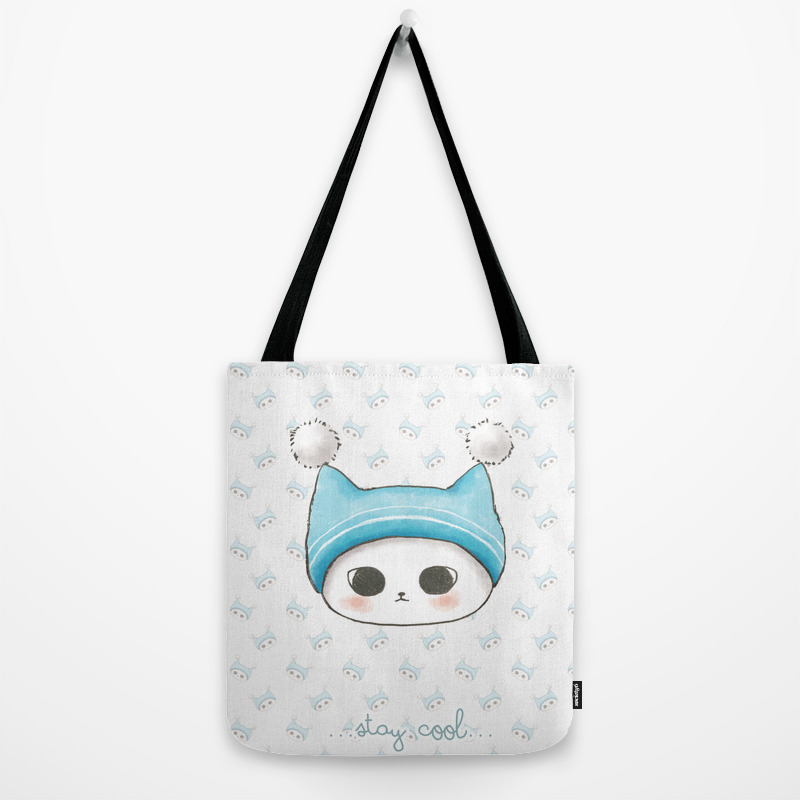 Stay Cool Cat Background Wallpaper Tote Bag By Monkeypim Society6