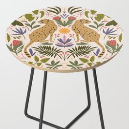 Modern colorful folk style cheetah print  Side Table
