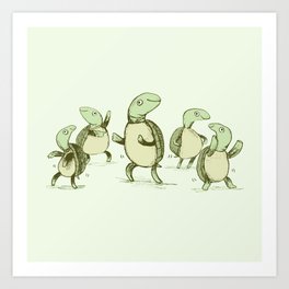 Dancing Turtles Art Print