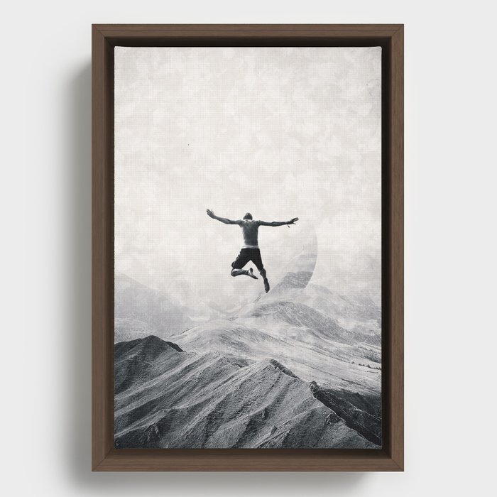 Jump in with both feet Framed Canvas