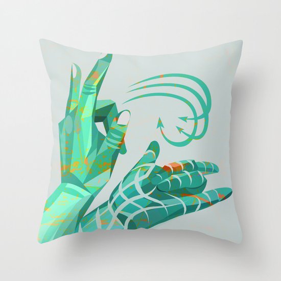 hand-shape aesthetic Throw Pillow