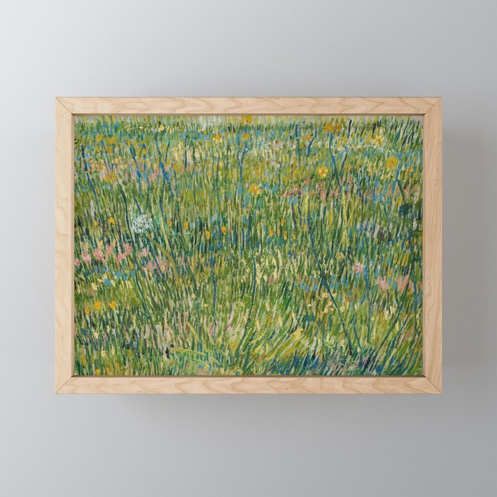 Vincent van Gogh Patch of Grass Oil Painting Framed Mini Art Print