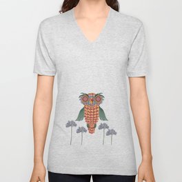 The owl of wisdom V Neck T Shirt
