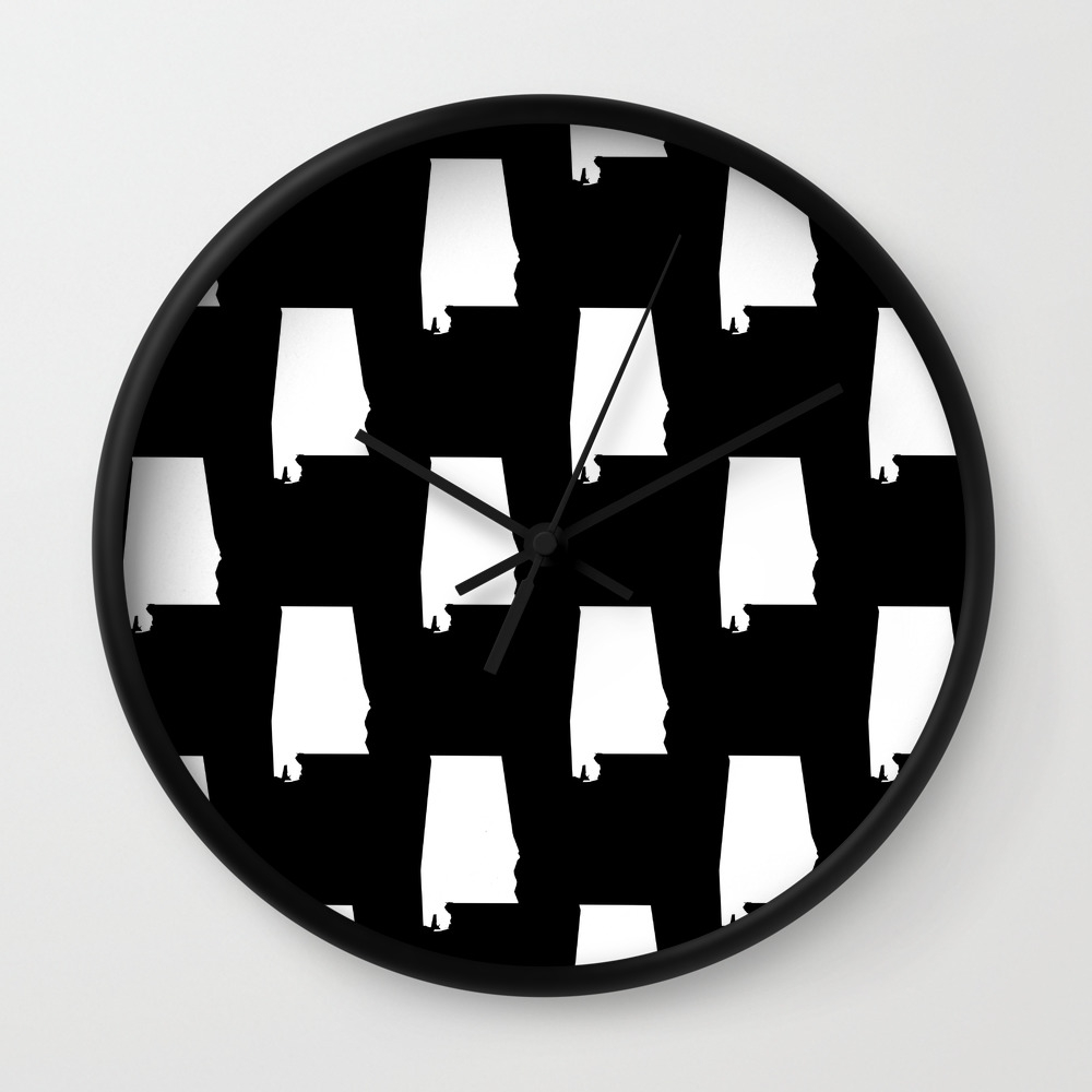 Alabama State Silhouette University Of Alabama Crimson Tide Floral College Football Gifts Wall Clock By Varsity Society6