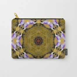 Purple, Gold with Orange Kaleidoscope Design Pattern Carry-All Pouch