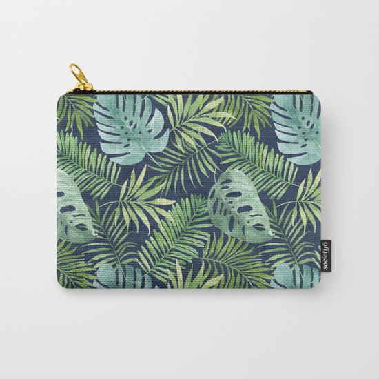 Tropical Branches on Dark Pattern 06 Carry-All Pouch
