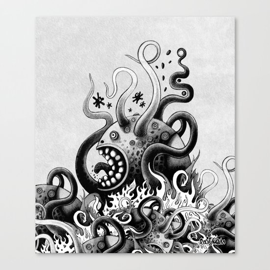 Dark Octoworm Canvas Print