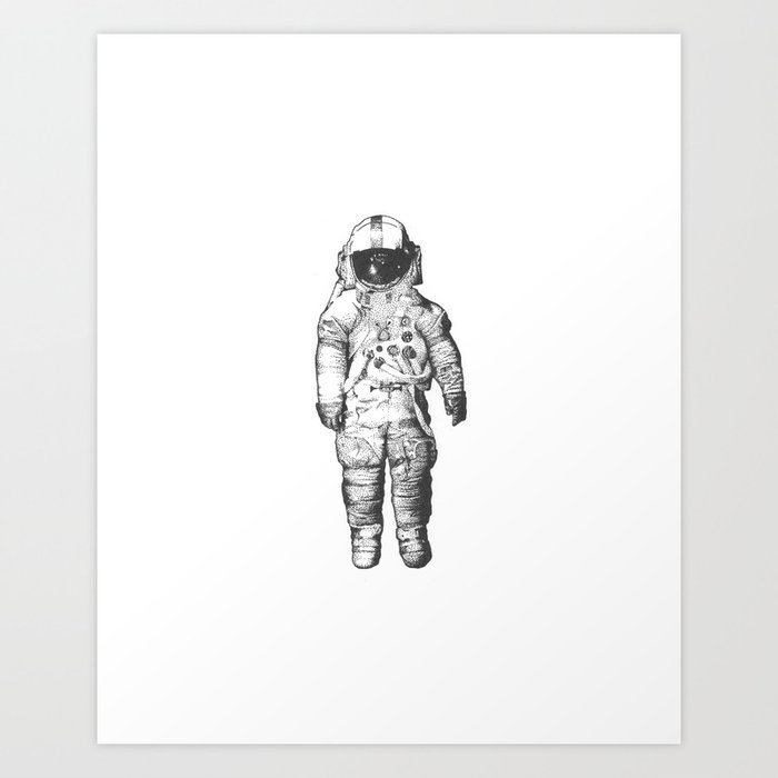 Deja Entendu astronaut dotwork Art Print