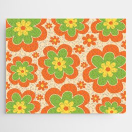 Colorful Retro Flower Pattern 593 Jigsaw Puzzle