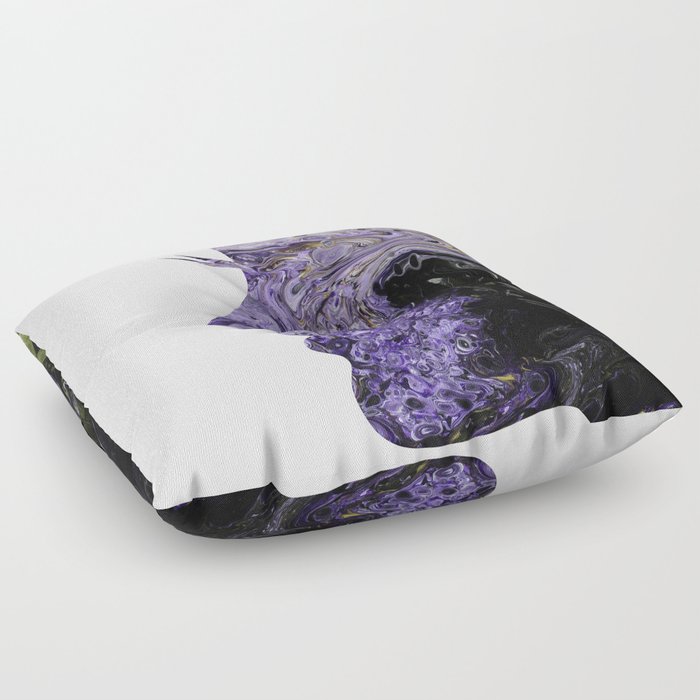 Fluid Art Dirty Cup Pour Abstract Woman Face Silhouette Floor Pillow By Pipafineart Society6