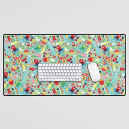 Candy Pattern - Teal Desk Mat