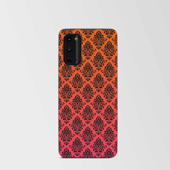 Black damask pattern gradient 6 Android Card Case