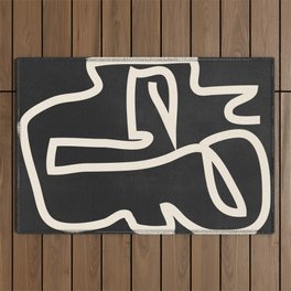 Abstract line art / Face Outdoor Rug