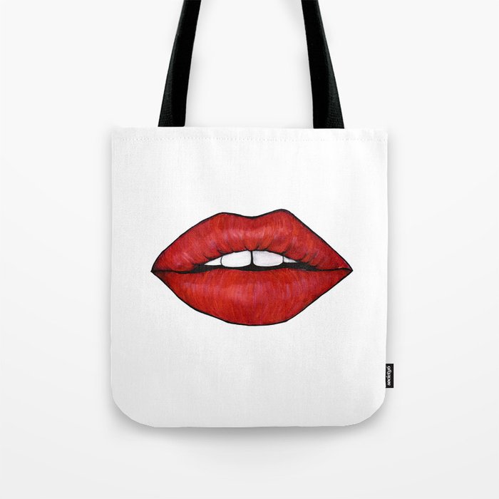 Red lips Tote Bag
