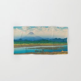 Mt.Fuji Seen from the River Banyu by Kawase Hasui Hand & Bath Towel