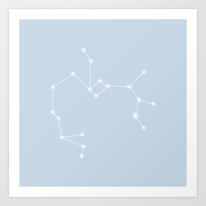 SAGITTARIUS Pastel Blue – Zodiac Astrology Star Constellation Art Print